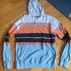 billabong surf Striped Hoodie with Orange and Blue Accents XL